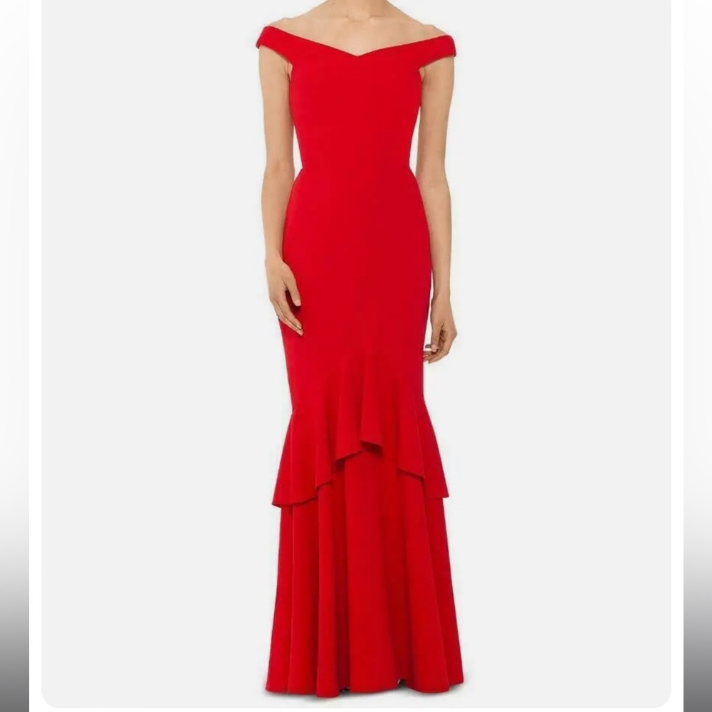Betsy and Adam mermaid off the shoulder gown